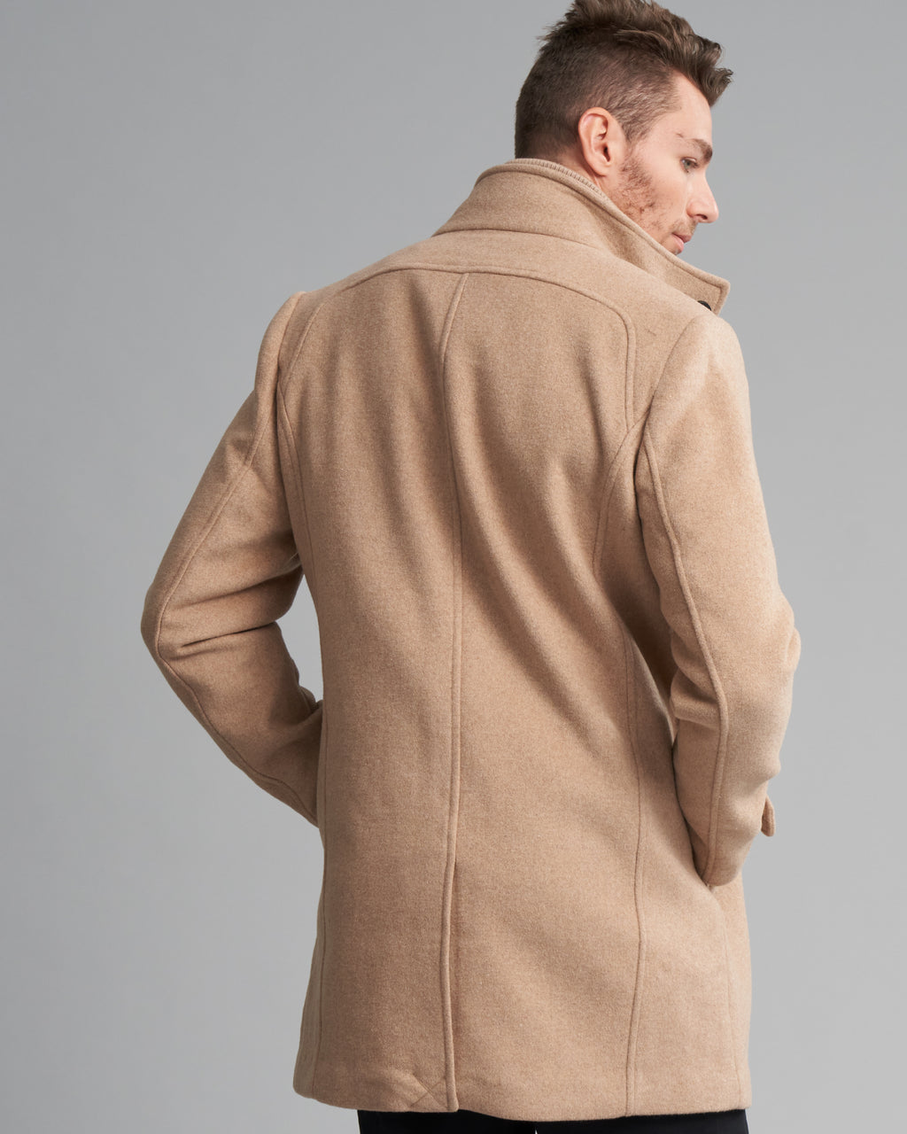 WOOL-BLEND RIB COLLAR COAT – Wild South Webstore