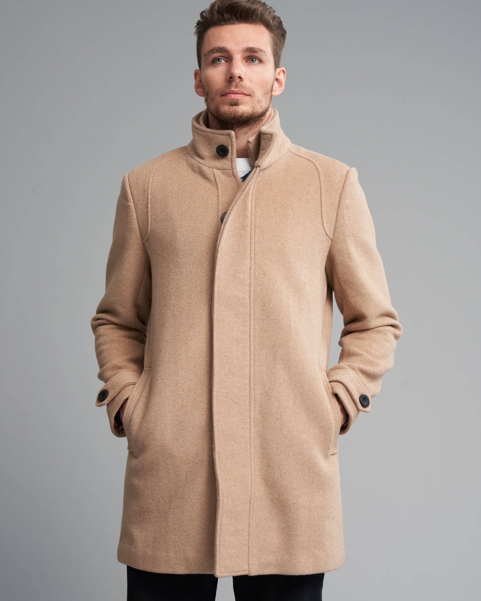 WOOL-BLEND RIB COLLAR COAT – Wild South Webstore